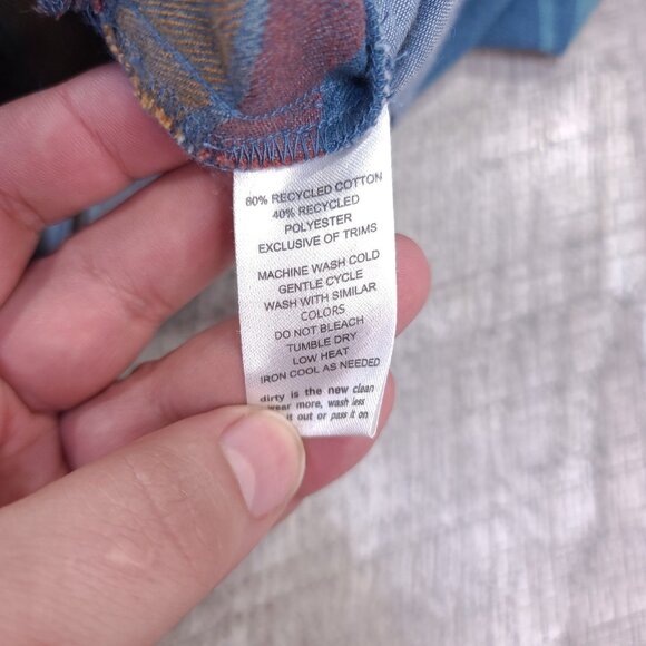 Toad & Co Hoodie Mens Medium Blue Barrel House Pullover Button Up Jacket - Picture 7 of 8